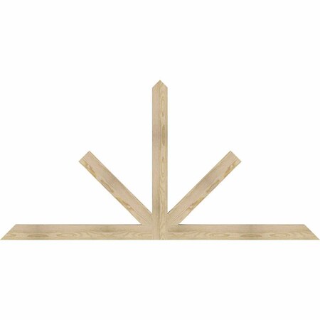 Ekena Millwork Saratoga Rough Sawn Timber Gable Bracket, Douglas Fir, 84"W x 42"H x 2"D x 4"F, 12/12 Pitch GBW084X42X0204SAR00RDF